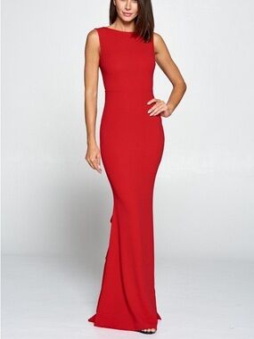 WINDSOR RED RUFFLE FORMAL DRESS